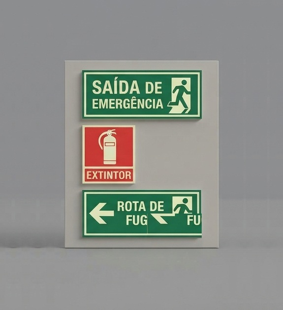 Placas de sinalização de emergência